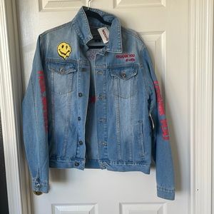 graphic jean jacket